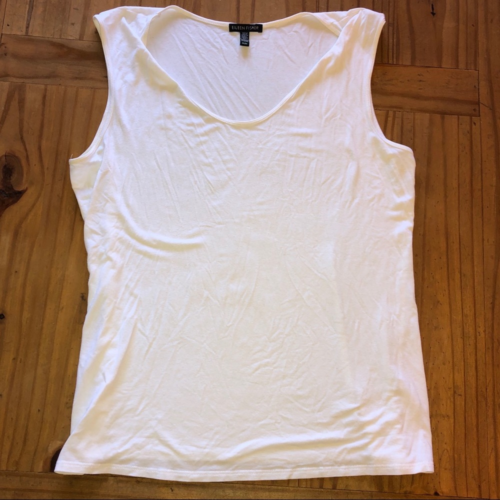 Eileen Fisher White Drape Tank